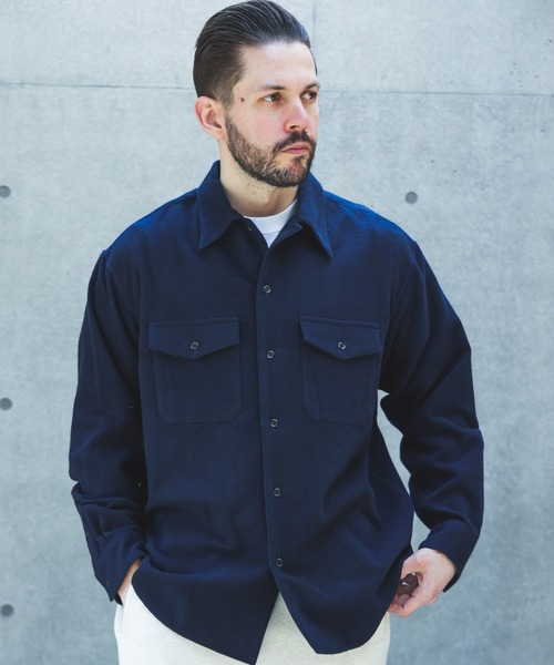 MR.OLIVE(ミスターオリーブ)の「AIRY BRUSHED SATIN / CPO SHIRT /M263128(シャツ/ブラウス・メンズ・ネイビー/グリーン・LARGE/MEDIUM/SMALL)」の6枚目の写真