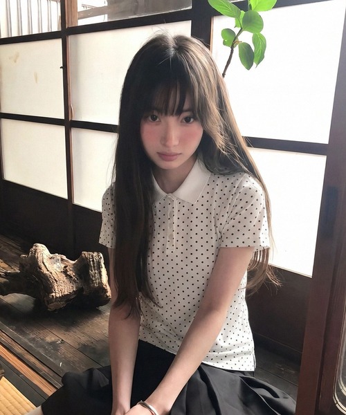 AsheKsha（アシクシャ）の「ポロシャツ風半袖Tシャツ（Tシャツ/カットソー・レディース・ホワイト・M）」の4枚目の写真