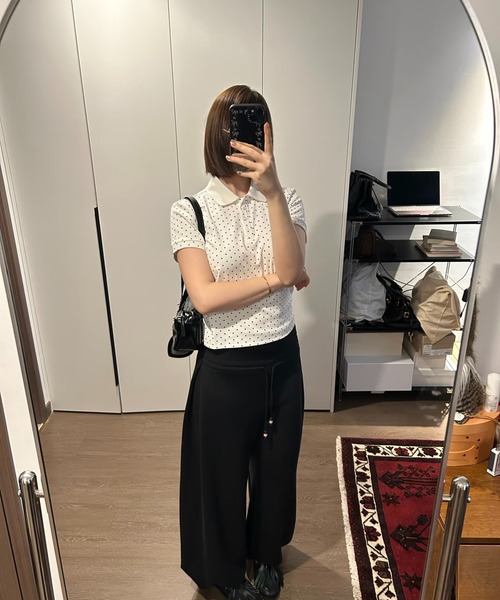 AsheKsha（アシクシャ）の「ポロシャツ風半袖Tシャツ（Tシャツ/カットソー・レディース・ホワイト・M）」の13枚目の写真