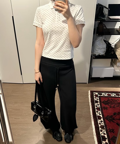 AsheKsha（アシクシャ）の「ポロシャツ風半袖Tシャツ（Tシャツ/カットソー・レディース・ホワイト・M）」の14枚目の写真