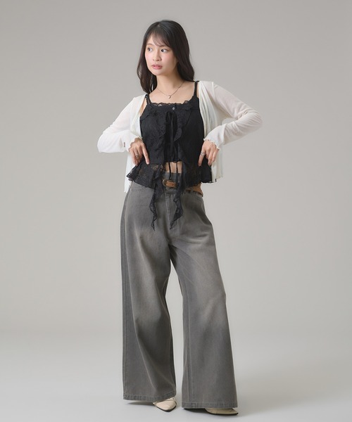 apres jour mignon（アプレジュールミニョン）の「クロスウエストデニムパンツ（デニムパンツ・レディース・グレー/ブルー系その他/インディゴブルー・MEDIUM/LARGE/SMALL）」の8枚目の写真