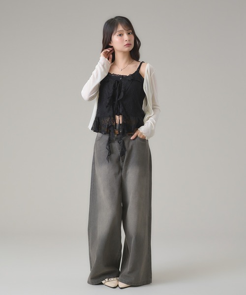 apres jour mignon（アプレジュールミニョン）の「クロスウエストデニムパンツ（デニムパンツ・レディース・グレー/ブルー系その他/インディゴブルー・MEDIUM/LARGE/SMALL）」の20枚目の写真