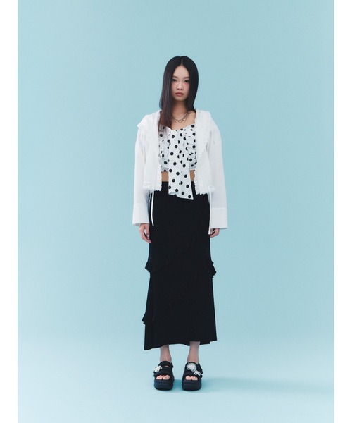 FURFUR(ファーファー)の「【LUMISHADE】UVカットフリルスカート(スカート・レディース・ホワイト/ライトブルー/ブラック・F)」の4枚目の写真