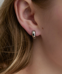 basic round one touch earrings (E065_silver small)