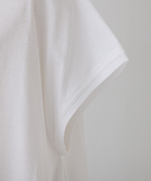 PUAL CE CIN(ピュアルセシン)の「レースヘムシルケットTシャツ(Tシャツ/カットソー・レディース・ブラック/オフホワイト・FREE)」の9枚目の写真