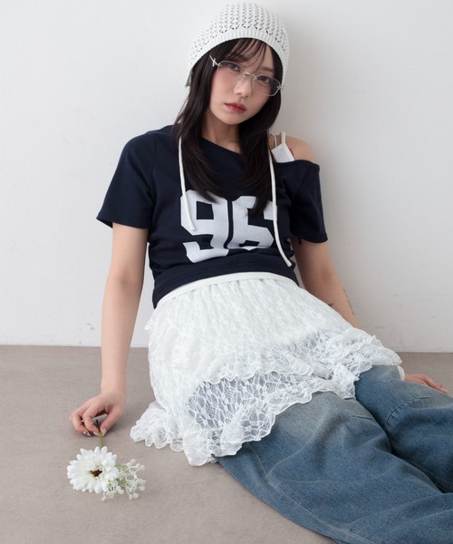 WEGO(ウィゴー)の「WEGO/レースフリルスカート(スカート・レディース・ホワイト/ブラック・FREE)」の11枚目の写真