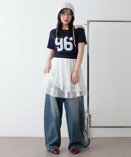 WEGO(ウィゴー)の「WEGO/レースフリルスカート(スカート・レディース・ホワイト/ブラック・FREE)」の12枚目の写真