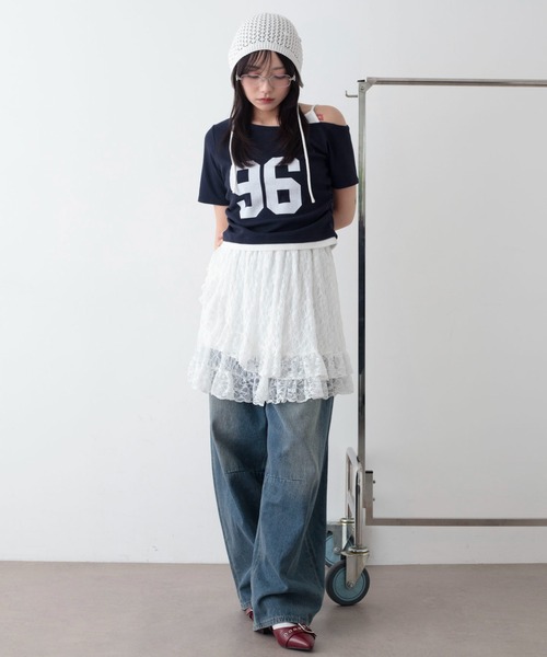 WEGO(ウィゴー)の「WEGO/レースフリルスカート(スカート・レディース・ホワイト/ブラック・FREE)」の13枚目の写真