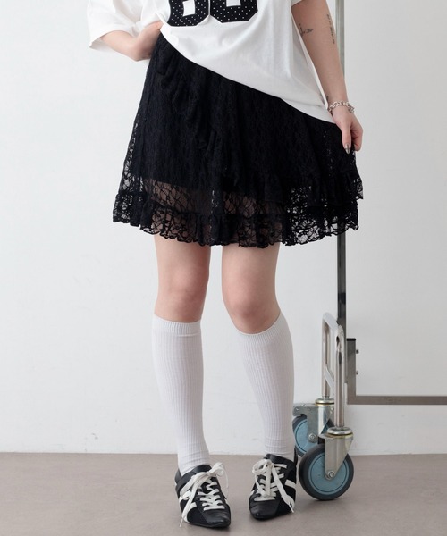 WEGO(ウィゴー)の「WEGO/レースフリルスカート(スカート・レディース・ホワイト/ブラック・FREE)」の14枚目の写真