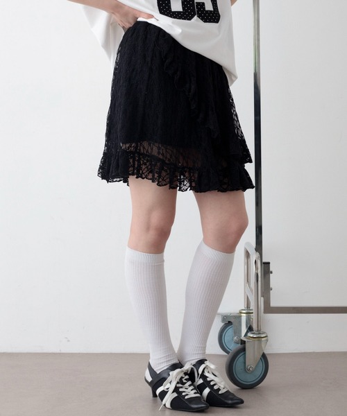 WEGO(ウィゴー)の「WEGO/レースフリルスカート(スカート・レディース・ホワイト/ブラック・FREE)」の16枚目の写真