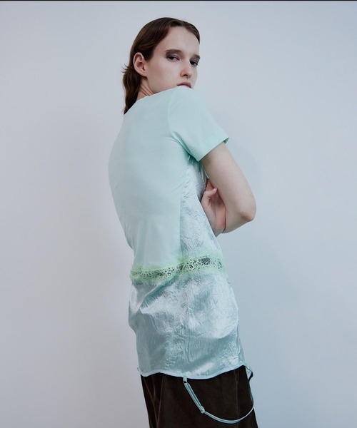 MAISON SPECIAL(メゾンスペシャル)の「2WAY Camisole T-Shirt/2WAYキャミTシャツ(Tシャツ/カットソー・レディース・ミント/オフホワイト/ブラウン/ブラック・FREE)」の19枚目の写真