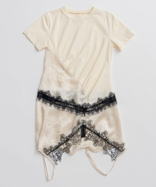 MAISON SPECIAL(メゾンスペシャル)の「2WAY Camisole T-Shirt/2WAYキャミTシャツ(Tシャツ/カットソー・レディース・ミント/オフホワイト/ブラウン/ブラック・FREE)」の5枚目の写真