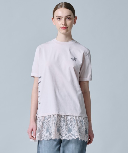 天竺ドッキングレースTシャツ（Tシャツ/カットソー）｜DOUBLE STANDARD