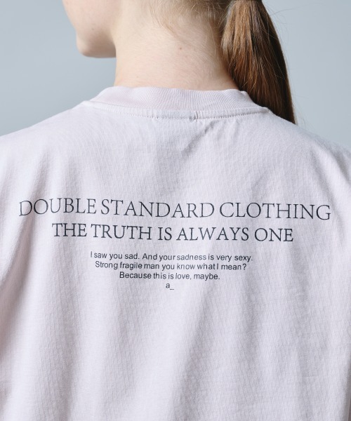 DOUBLE STANDARD CLOTHING（ダブルスタンダードクロージング）の「天竺ドッキングレースTシャツ（Tシャツ/カットソー・レディース・オフホワイト/ブラック/ピンク・FREE）」の12枚目の写真