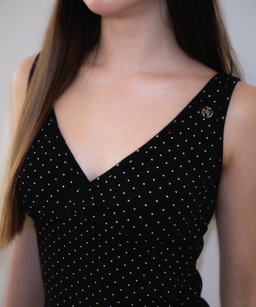 ROSEFRANTZ（ロゼフランツ）の「Dot V-neck Layered Sleeveless [Black]（Tシャツ/カットソー・レディース・ブラック・OS）」の9枚目の写真