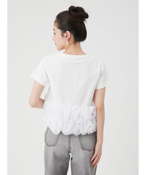 LILY BROWN(リリーブラウン)の「ボリュームフリルカットトップス(Tシャツ/カットソー・レディース・ホワイト/ブラウン/ネイビー・F)」の15枚目の写真