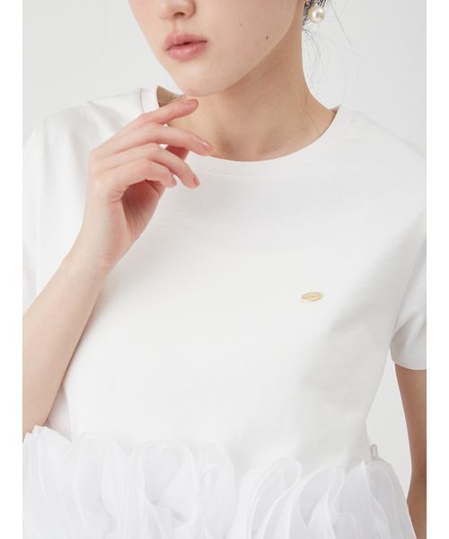 LILY BROWN(リリーブラウン)の「ボリュームフリルカットトップス(Tシャツ/カットソー・レディース・ホワイト/ブラウン/ネイビー・F)」の17枚目の写真