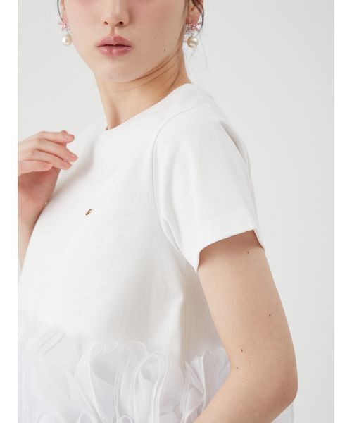LILY BROWN(リリーブラウン)の「ボリュームフリルカットトップス(Tシャツ/カットソー・レディース・ホワイト/ブラウン/ネイビー・F)」の18枚目の写真