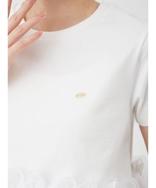 LILY BROWN(リリーブラウン)の「ボリュームフリルカットトップス(Tシャツ/カットソー・レディース・ホワイト/ブラウン/ネイビー・F)」の9枚目の写真