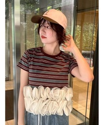 レースフリルコンビカットトップス（Tシャツ/カットソー）｜LILY BROWN