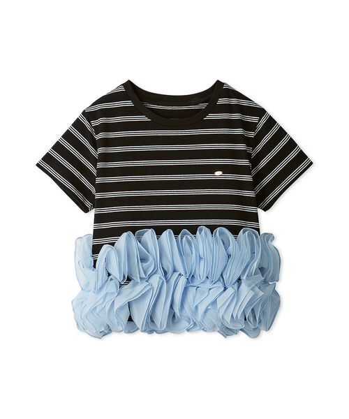 LILY BROWN(リリーブラウン)の「ボリュームフリルカットトップス(Tシャツ/カットソー・レディース・ホワイト/ブラウン/ネイビー・F)」の13枚目の写真