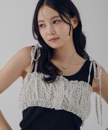 MUHET | shirring ribbon bustier / シャーリングリボンビスチェ(キャミソール)