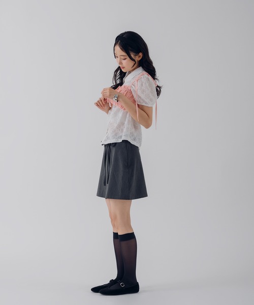 MUHET（ミュエータ）の「shirring ribbon bustier / シャーリングリボンビスチェ（キャミソール・レディース・ピンク/ライトブルー/オフホワイト・FREE）」の21枚目の写真
