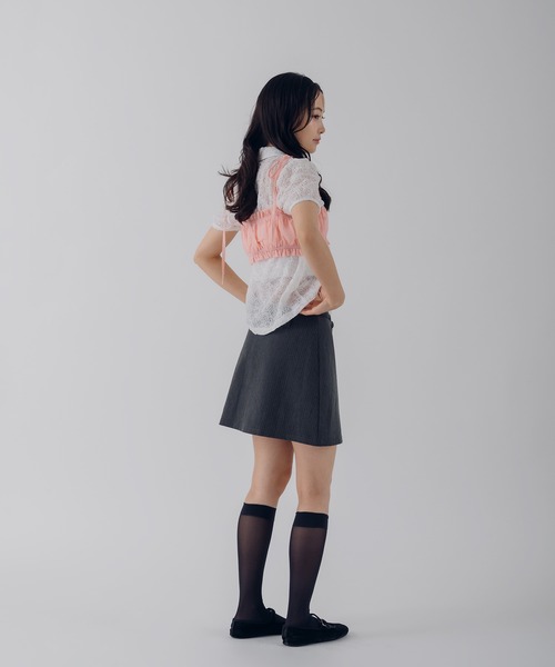 MUHET（ミュエータ）の「shirring ribbon bustier / シャーリングリボンビスチェ（キャミソール・レディース・ピンク/ライトブルー/オフホワイト・FREE）」の22枚目の写真