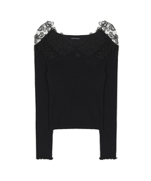 LACE OFF-SHOULDER TOP_BLACK