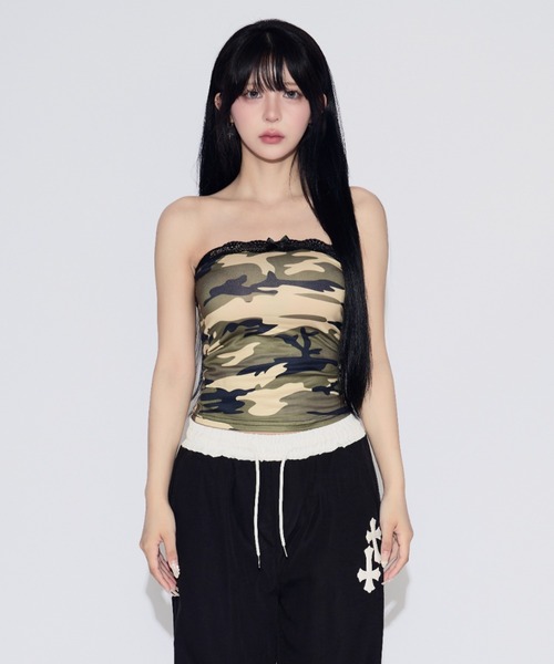 tinkerend(ティンカーエンド)の「Race Camouflage Tube Top / レースカモフラージュチューブトップ(キャミソール・レディース・カモフラージュ・FREE)」の11枚目の写真