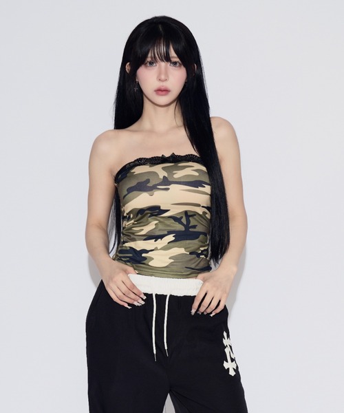 tinkerend(ティンカーエンド)の「Race Camouflage Tube Top / レースカモフラージュチューブトップ(キャミソール・レディース・カモフラージュ・FREE)」の10枚目の写真