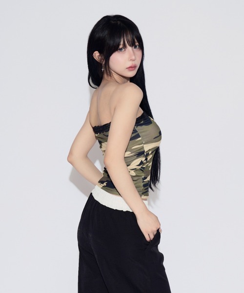 tinkerend(ティンカーエンド)の「Race Camouflage Tube Top / レースカモフラージュチューブトップ(キャミソール・レディース・カモフラージュ・FREE)」の9枚目の写真