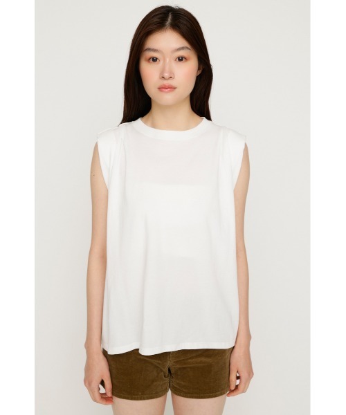 SLY(スライ)の「ROLL UP TUCK TOPS ロールアップタックトップス 夏服 秋服(Tシャツ/カットソー・レディース・杢グレー/レッド/ホワイト/ブラック・FREE)」の21枚目の写真