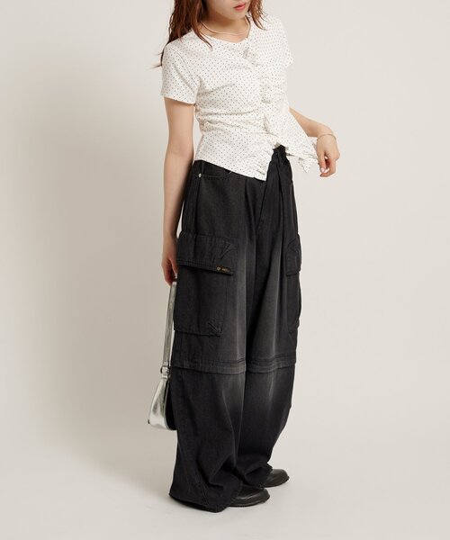 w closet（ダブルクローゼット）の「なみなみドットTC/D（Tシャツ/カットソー・レディース・ブルー/ブラック/オフホワイト/グレー・FREE）」の13枚目の写真