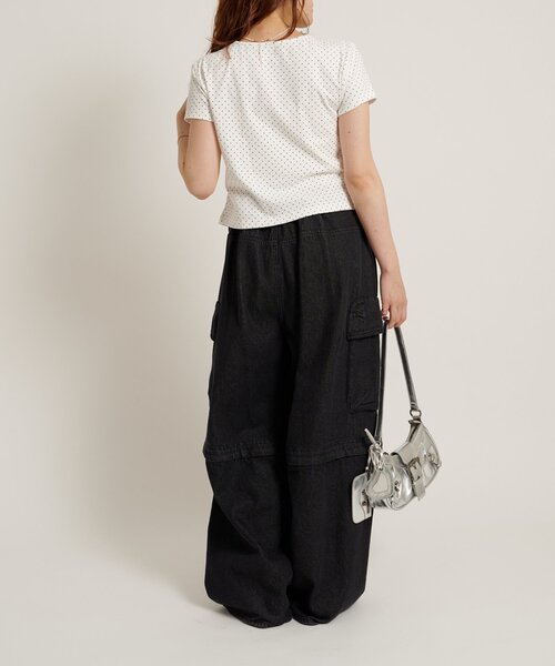 w closet（ダブルクローゼット）の「なみなみドットTC/D（Tシャツ/カットソー・レディース・ブルー/ブラック/オフホワイト/グレー・FREE）」の15枚目の写真