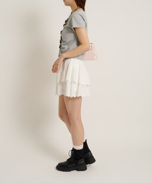 w closet(ダブルクローゼット)の「なみなみドットTC/D(Tシャツ/カットソー・レディース・ブルー/ブラック/オフホワイト/グレー・FREE)」の9枚目の写真