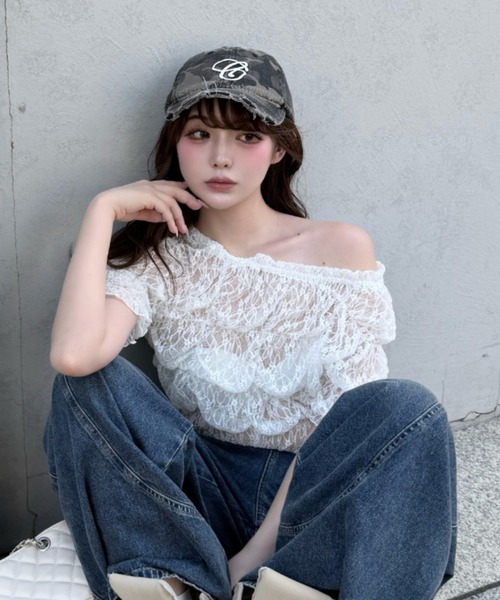 RAY CASSIN（レイカズン）の「【レース / チェック】ギャザーデザインブラウス / クシュクシュブラウス（シャツ/ブラウス・レディース・ホワイト系その他2/ブラウン系その他3/ホワイト系その他3/グレー系その他2・FREE）」の21枚目の写真