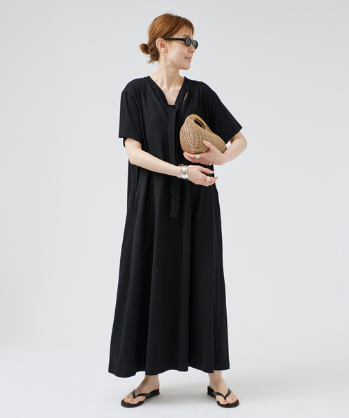 セール】Tie-Neck Jersey Dress（ワンピース）｜VERMEIL par iena