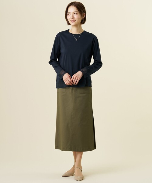 J.PRESS（ジェイプレス）の「20チノストレッチ スカート（スカート・レディース・ネイビー系/ベージュ系/カーキ系・7/9/11）」の17枚目の写真