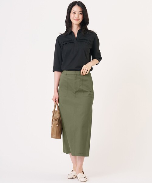 J.PRESS（ジェイプレス）の「20チノストレッチ スカート（スカート・レディース・ネイビー系/ベージュ系/カーキ系・7/9/11）」の18枚目の写真