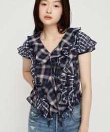 MIX FRILL COMPACT BL ミックスフリルコンパクトブラウス 夏服 秋服