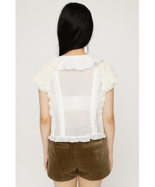 SLY（スライ）の「MIX FRILL COMPACT BL ミックスフリルコンパクトブラウス 夏服 秋服（シャツ/ブラウス・レディース・アイボリー/ネイビー系/ブラック系その他2・FREE）」の18枚目の写真