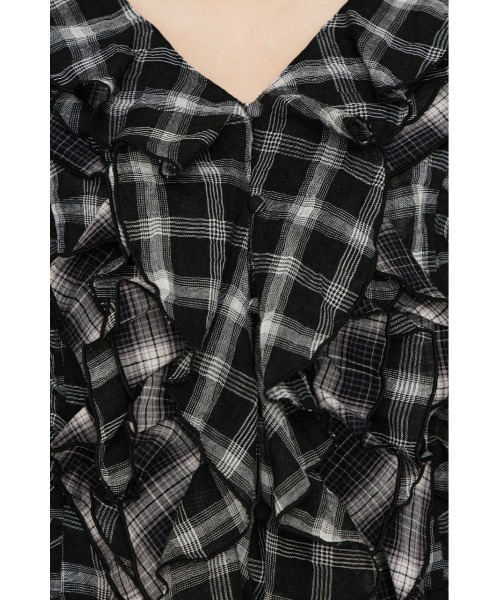 SLY（スライ）の「MIX FRILL COMPACT BL ミックスフリルコンパクトブラウス 夏服 秋服（シャツ/ブラウス・レディース・アイボリー/ネイビー系/ブラック系その他2・FREE）」の15枚目の写真