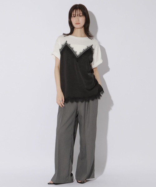 LAKOLE(ラコレ)の「サテンドッキングT / 1023225(Tシャツ/カットソー・レディース・チャコール/オフホワイト/ライトブルー・FREE)」の22枚目の写真