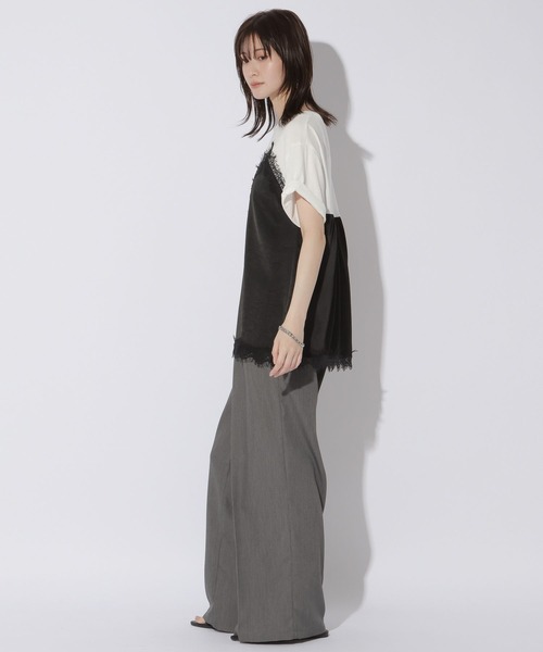 LAKOLE(ラコレ)の「サテンドッキングT / 1023225(Tシャツ/カットソー・レディース・チャコール/オフホワイト/ライトブルー・FREE)」の21枚目の写真