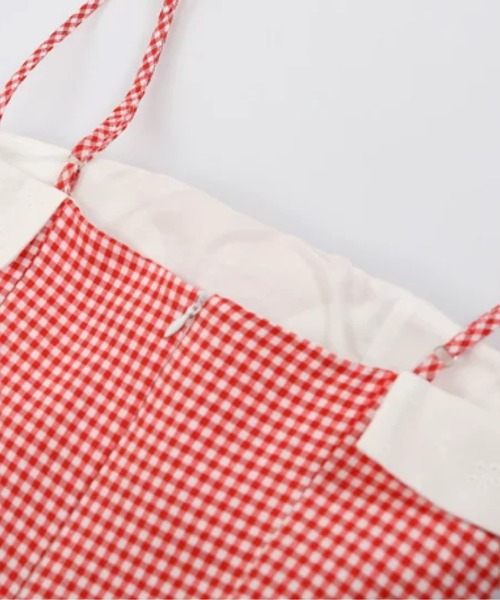 LA POMME petit(ラポミ・プチ)の「Cheerful Plaid Big Ribbon Cami Dress(ワンピース・レディース・ブラック/レッド・SMALL/MEDIUM)」の4枚目の写真