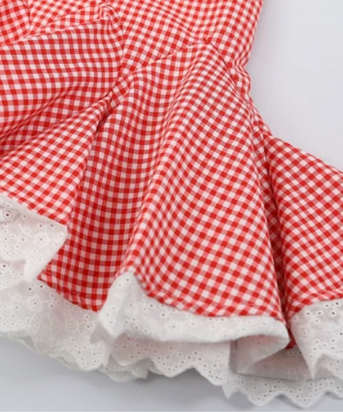 LA POMME petit(ラポミ・プチ)の「Cheerful Plaid Big Ribbon Cami Dress(ワンピース・レディース・ブラック/レッド・SMALL/MEDIUM)」の5枚目の写真
