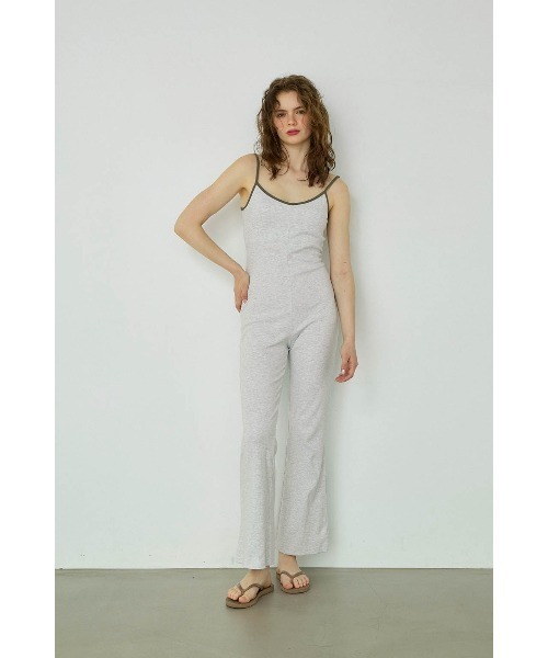 ALEXIA STAM（アリシアスタン）の「Contrast Color Cami Jumpsuit /パッドinジャンプスーツ（ワンピース・レディース・グレー/ブラウン/ネイビー・S/M/L）」の4枚目の写真