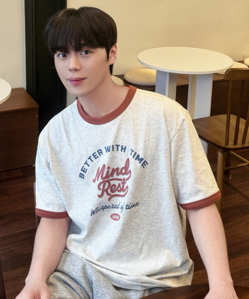 MINDBRIDGE（マインドブリッジ）の「[UNS]ドゥグッド_レタリングオーバーフィットリンガー半袖Tシャツ - 2カラー（Tシャツ/カットソー・メンズ・ライトグレー/オートミール・100/110/95/105）」の7枚目の写真