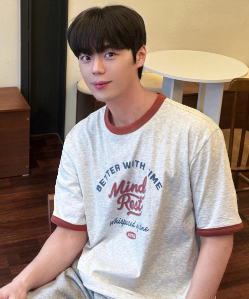 MINDBRIDGE（マインドブリッジ）の「[UNS]ドゥグッド_レタリングオーバーフィットリンガー半袖Tシャツ - 2カラー（Tシャツ/カットソー・メンズ・ライトグレー/オートミール・100/110/95/105）」の8枚目の写真